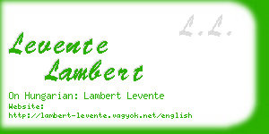 levente lambert business card